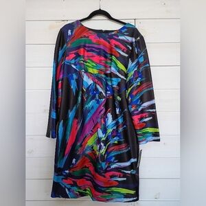 Maia Black/Colorful Abstract Print Dress